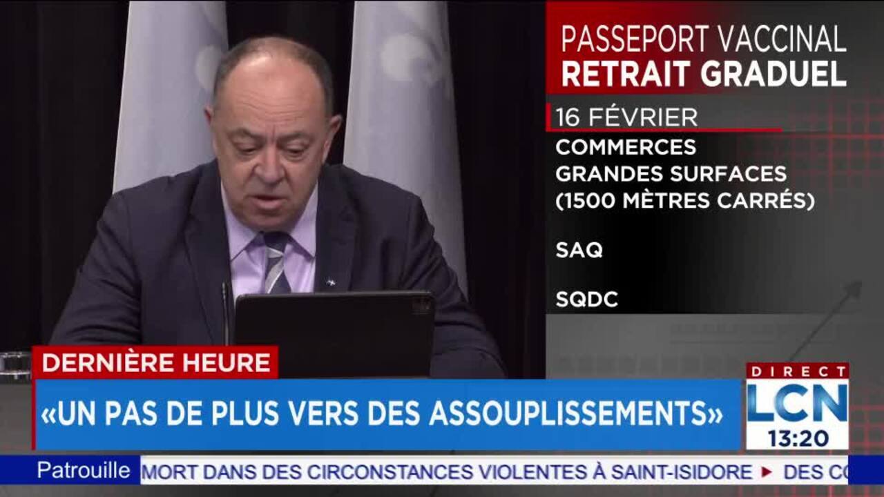 Extrait du point de presse de Christian Dubé du 15 février 2022