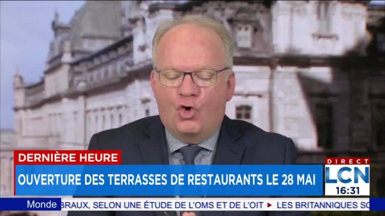 Ouverture des terrasses de restaurants le 28 mai explications 16h30 en rattrapage QUB info