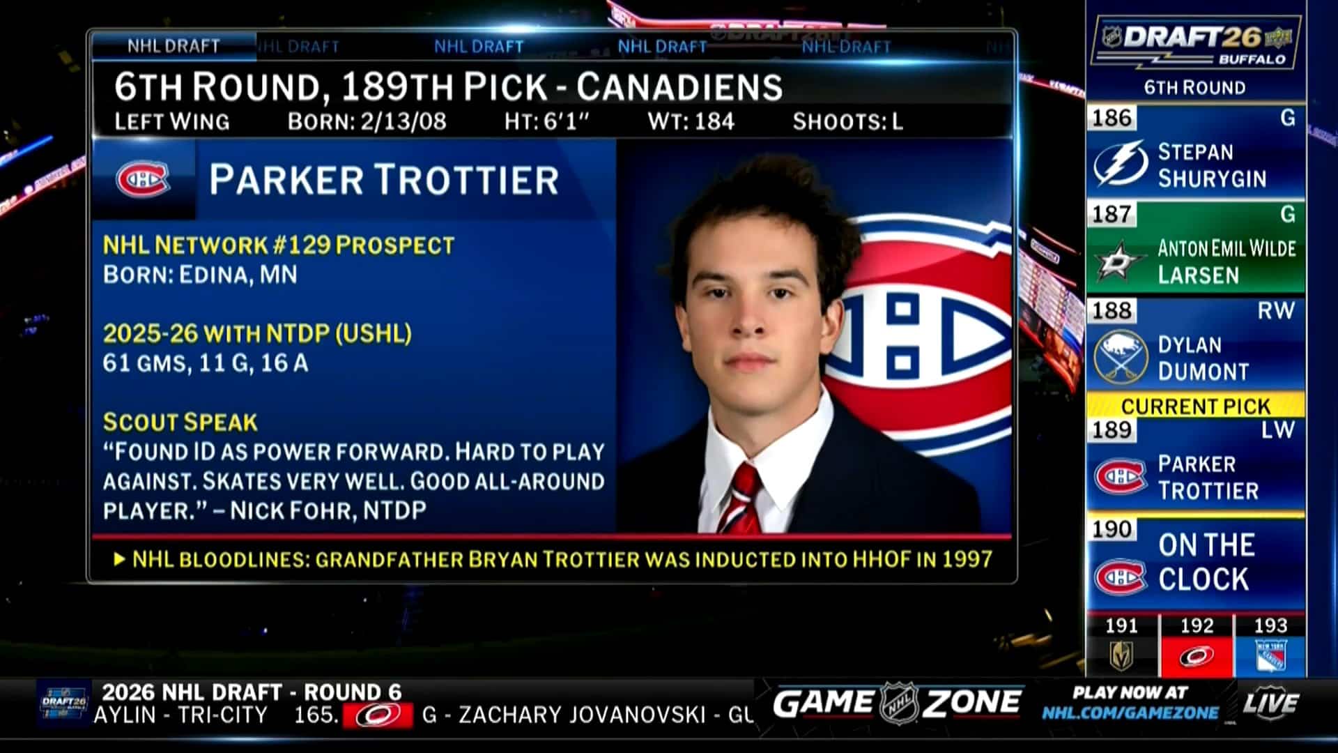 Parker Trottier: le CH repêche le petit-fils d'une légende | TVA Sports