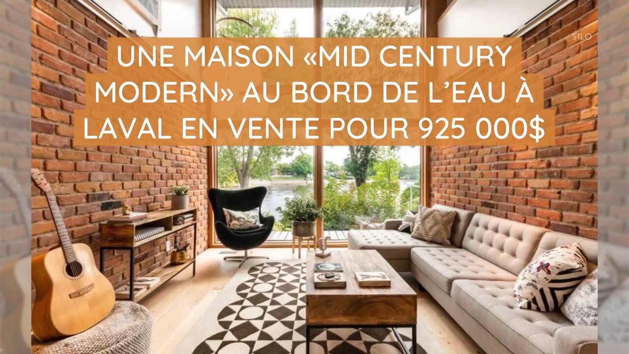 Une maison « mid century modern » au bord de l'eau à Laval en vente pour 925 000$
