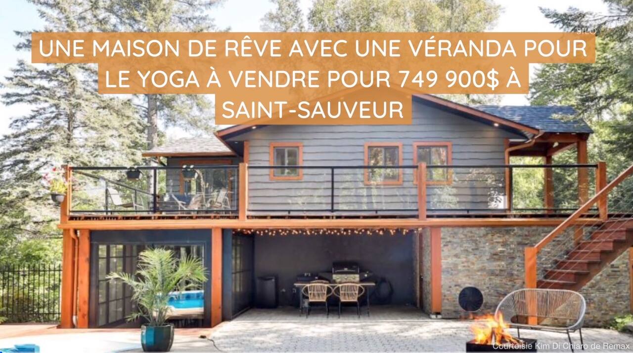 Une maison de rêve avec une véranda pour le yoga à vendre pour 749 900$ à Saint-Sauveur