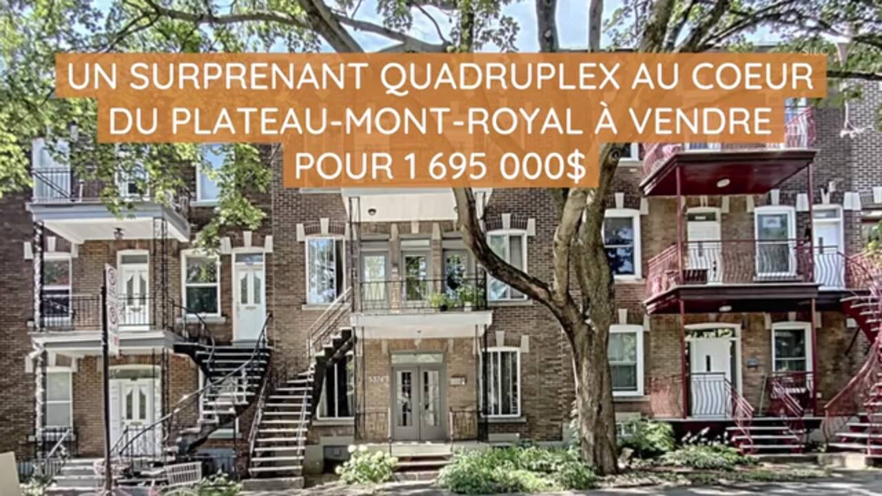 Un surprenant quadruplex au coeur du Plateau-Mont-Royal à vendre pour 1 695 000$