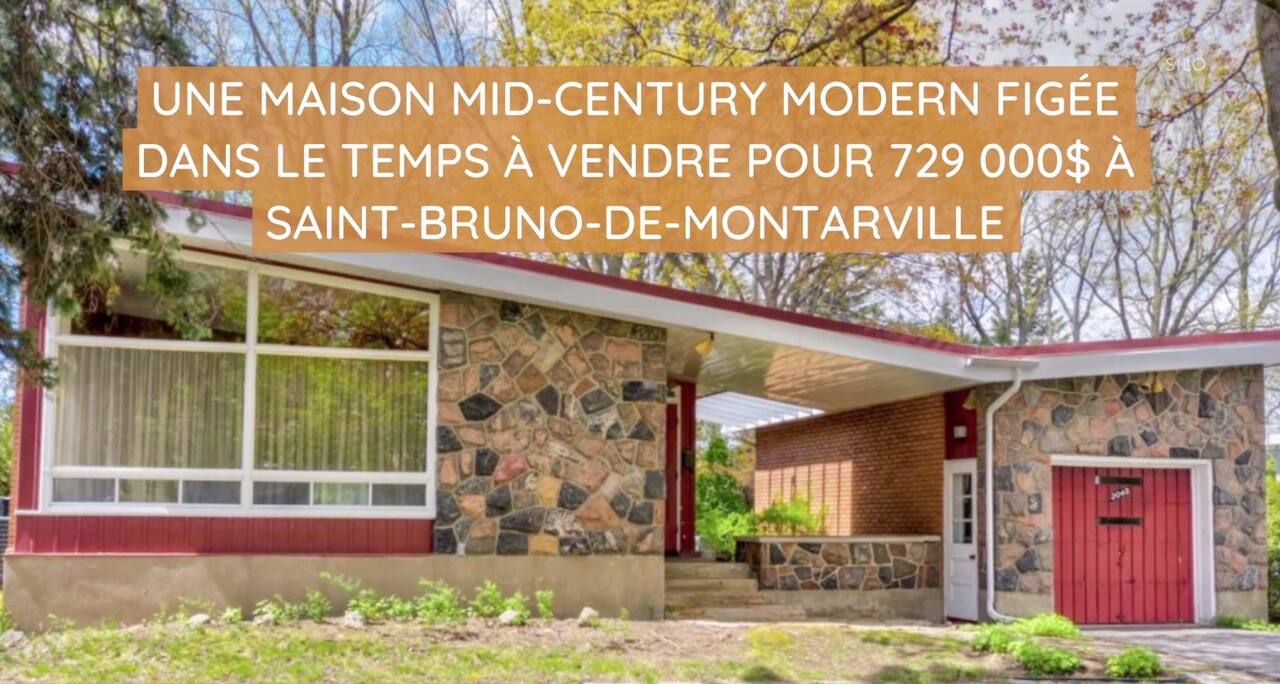 Une maison mid-century moderne figée dans le temps à vendre pour 729 000$ à Saint-Bruno-De-Montarville