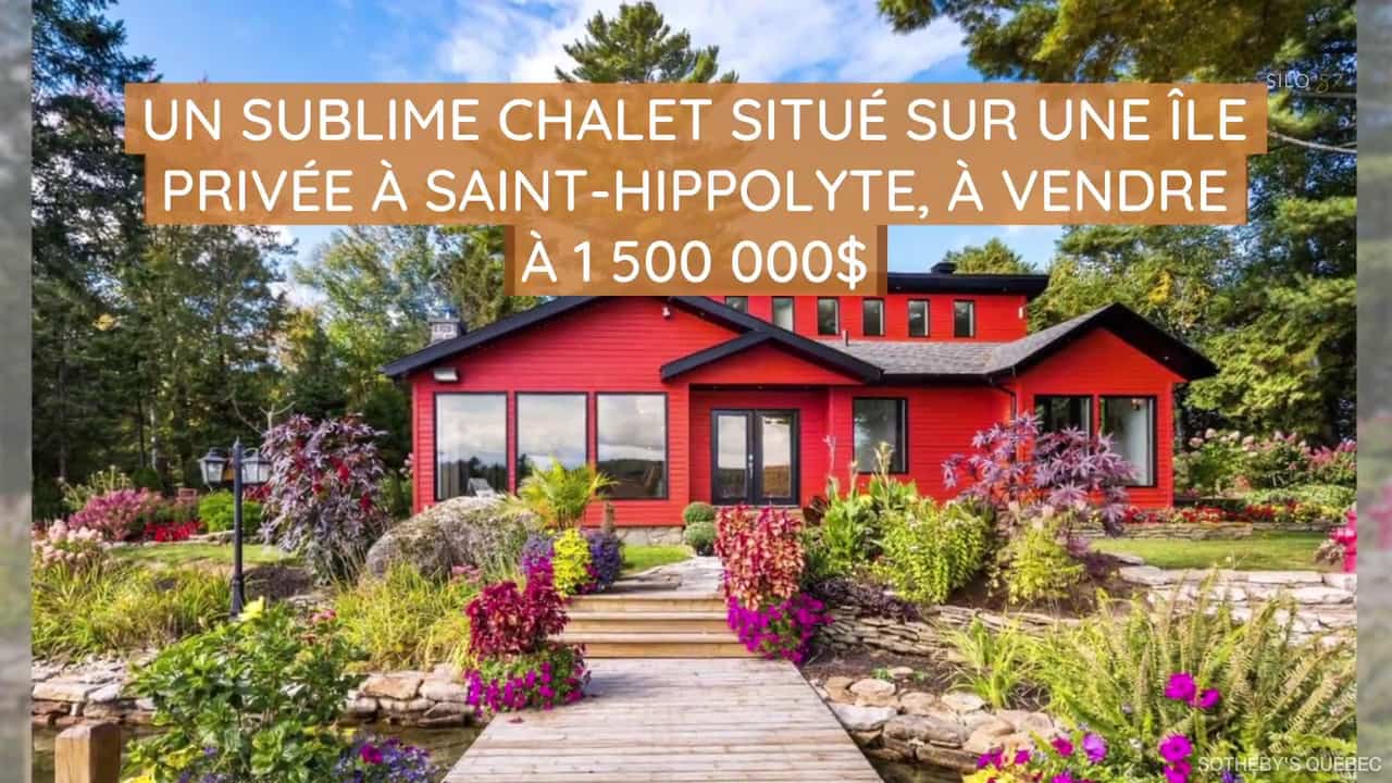 Un sublime chalet situé sur une île privée à Saint-Hippolyte à vendre à 1 500 000$ 