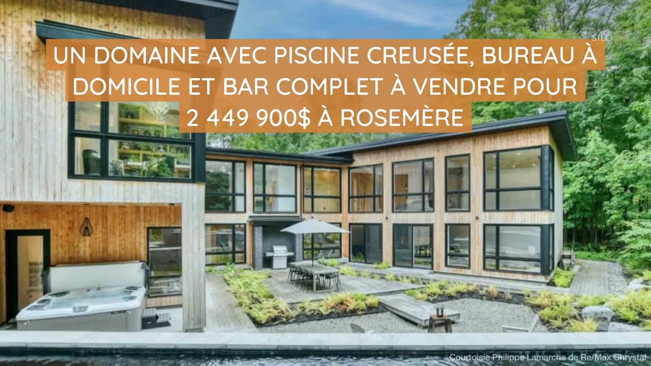 Un domaine avec piscine creusée, bureau à domicile et bar complet à vendre pour 2 249 900$ à Rosemère