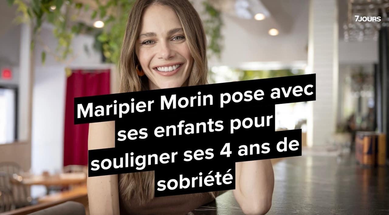 Maripier Morin pose avec ses enfants pour souligner ses 4 ans de sobriété