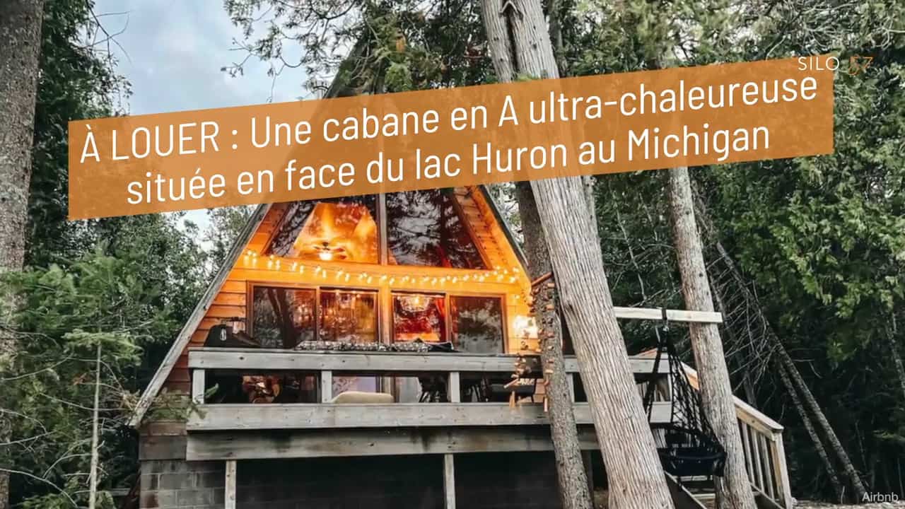 À LOUER : Une cabane en A ultra-chaleureuse située en face du lac Huron au Michigan