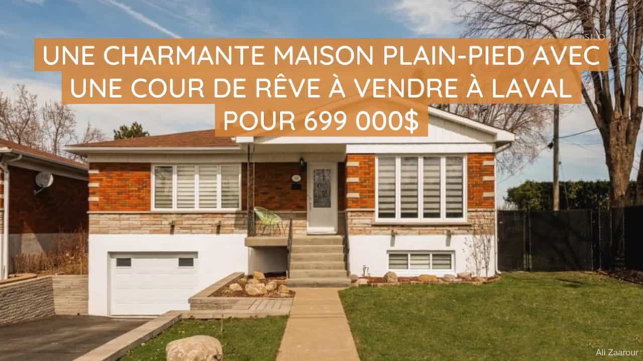 Une charmante maison plain-pied avec cour de rêve à vendre à Laval pour 699 000$