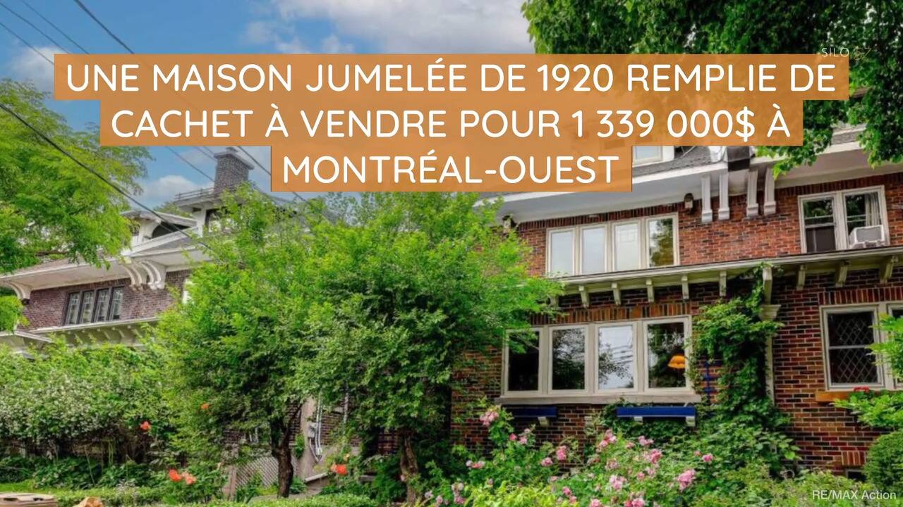 Une maison jumelée de 1920 remplie de cachet à vendre pour 1 339 000$ à Montréal-Ouest