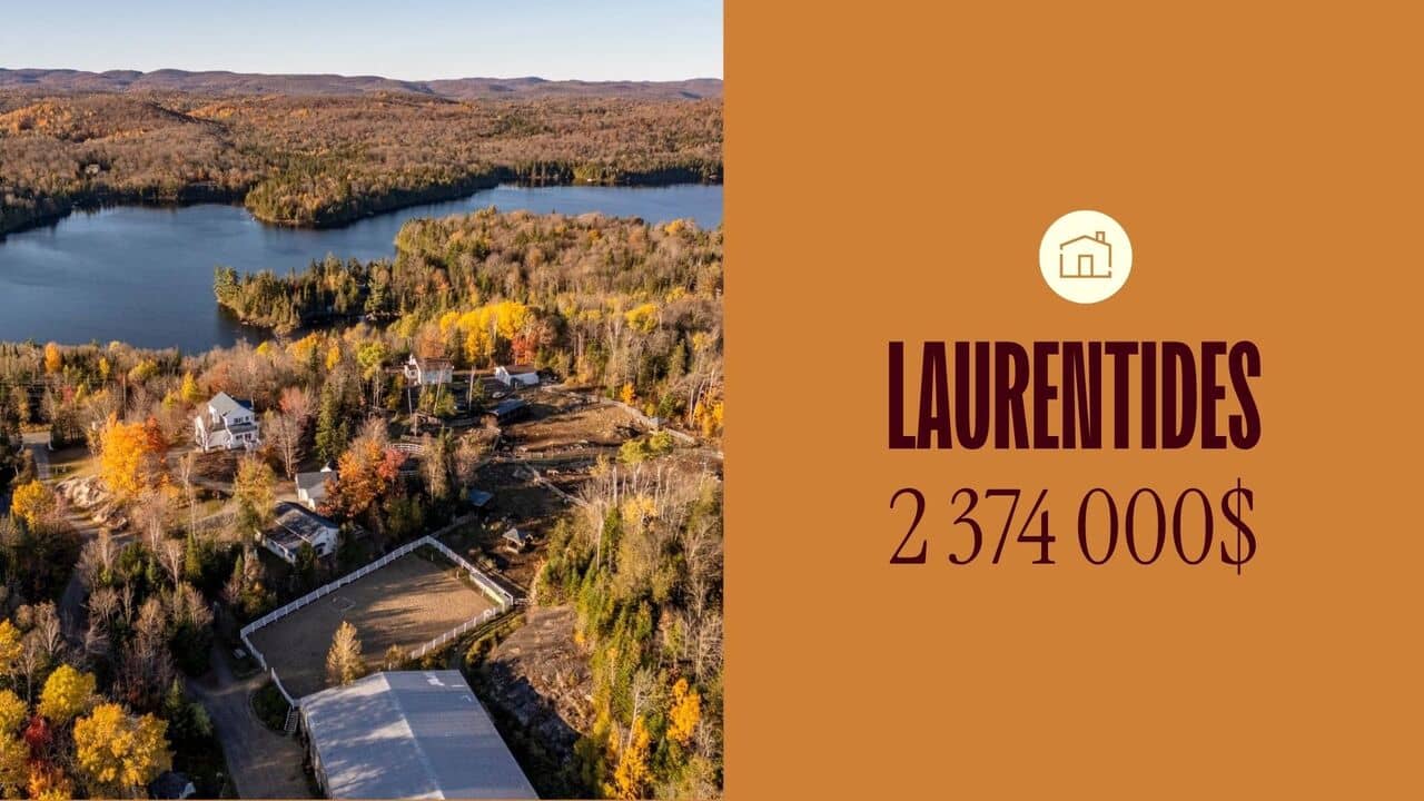 Un domaine équestre digne d'un rêve, niché en pleine nature dans les Laurentides, est à vendre