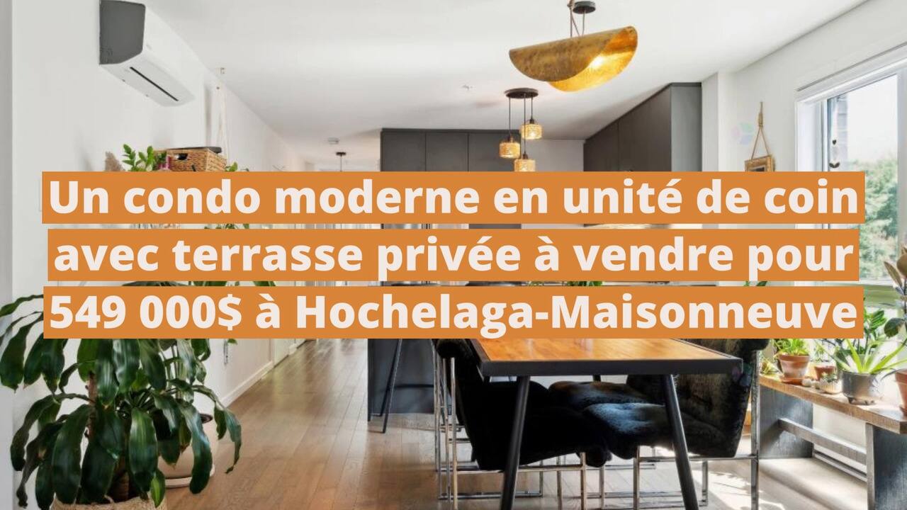 Un condo moderne en unité de coin avec terrasse privée à vendre pour 549 000$ à Hochelaga-Maisonneuve
