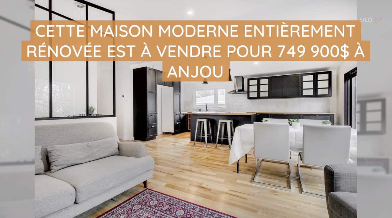 Cette maison moderne entièrement rénovée est à vendre pour 749 000$ à Anjou
