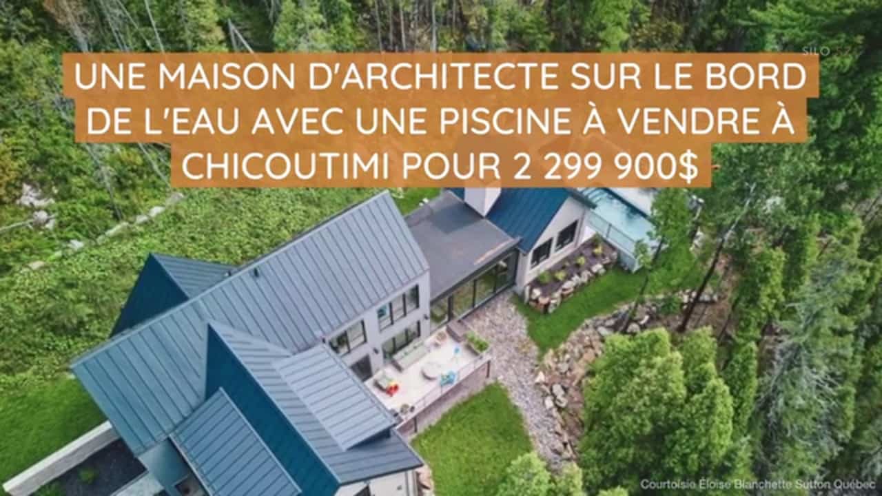 Une maison d'architecte sur le bord de l'eau avec une piscine à vendre à Chicoutimi pour 2 299 900$