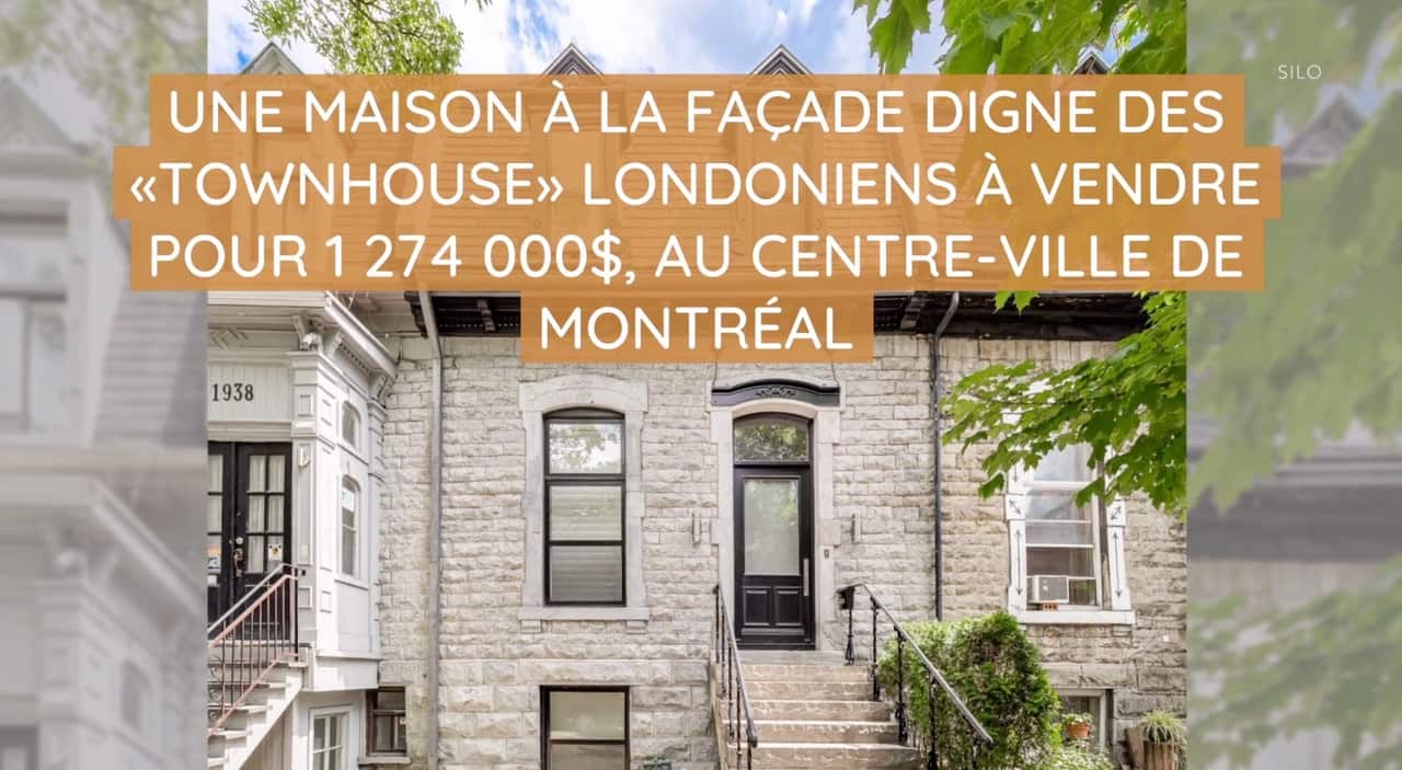 Une maison à la façade digne des « townhouse » Londoniens à vendre pour 1 274 000$, au centre-ville de Montréal