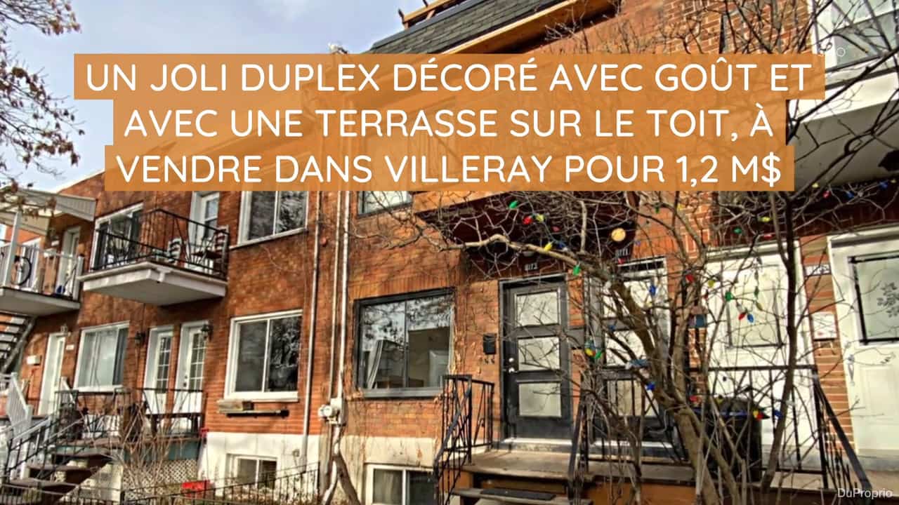 Un joli duplex décoré avec goût et avec une terrasse sur le toit, à vendre dans Villeray pour 1,2M$