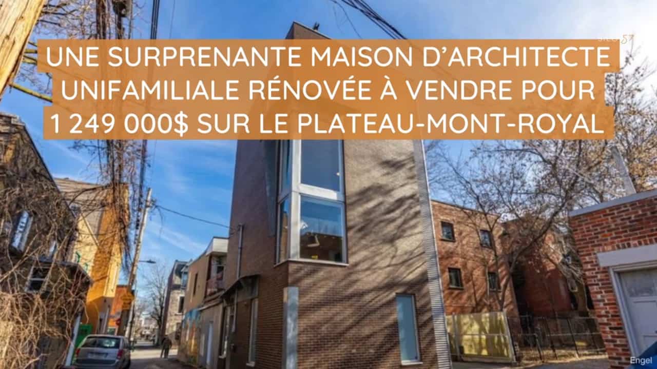 Une surprenante maison d'architecte unifamiliale rénovée à vendre pour 1 249 000$ sur Le Plateau-Mont-Royal