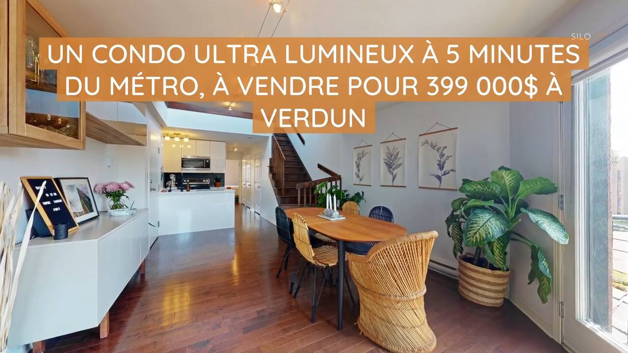 Un condo ultra lumineux à 5 minutes du métro, à vendre pour 399 000$ à Verdun