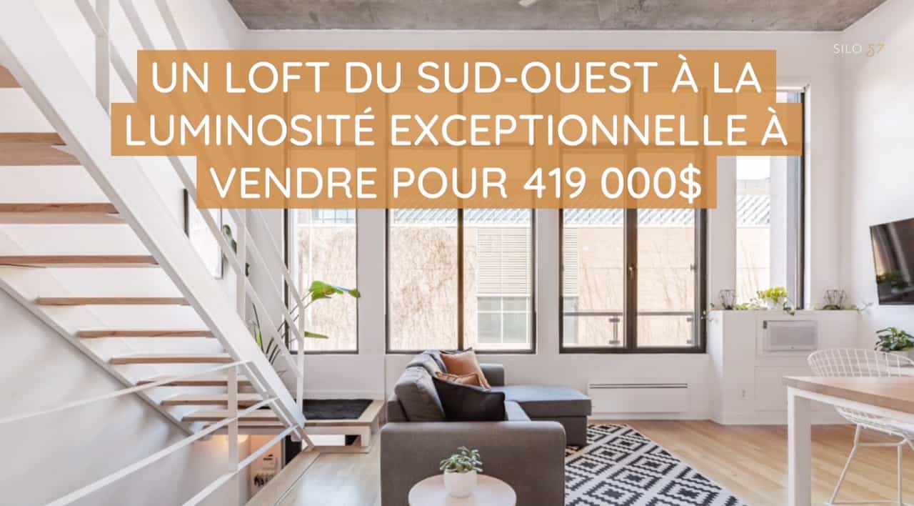 Un loft du Sud-Ouest à la luminosité exceptionnelle à vendre pour 419 000$