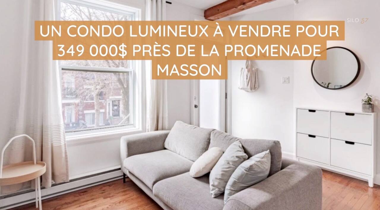 Un condo lumineux à vendre pour 349 000$ près de la promenade Masson