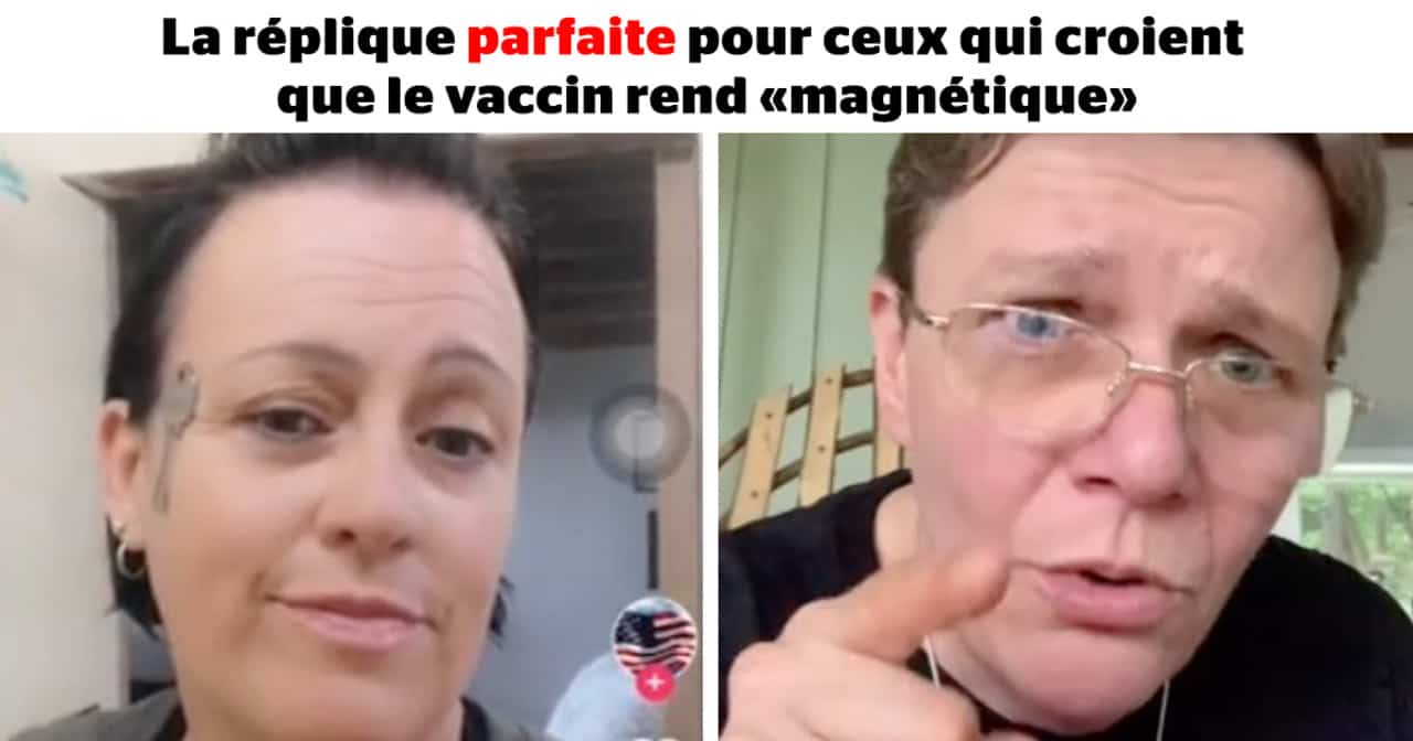 SDC - La réplique parfaite pour ceux qui croient  que le vaccin rend «magnétique»