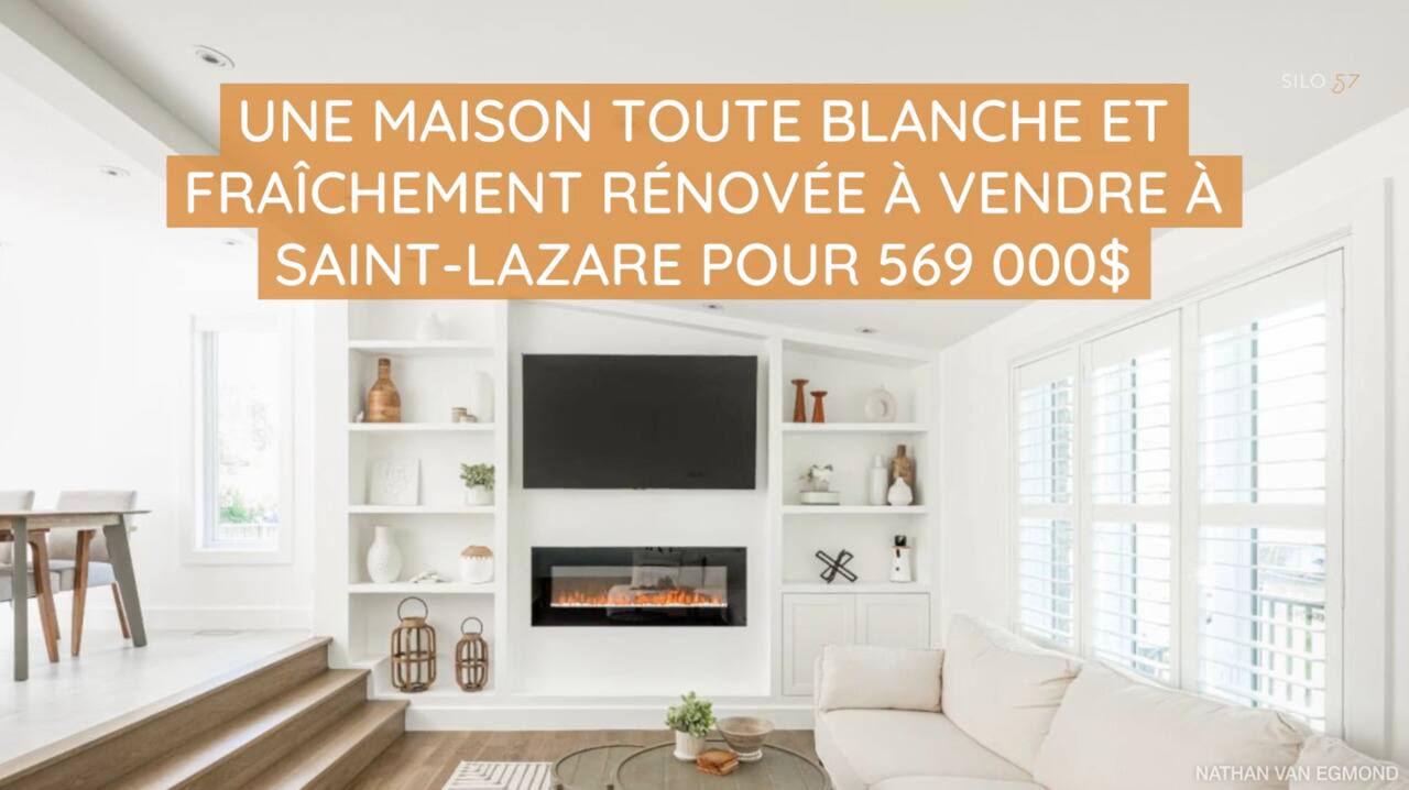 Une maison toute blanche et fraîchement rénovée à vendre à Saint-Lazare pour 569 000$ 