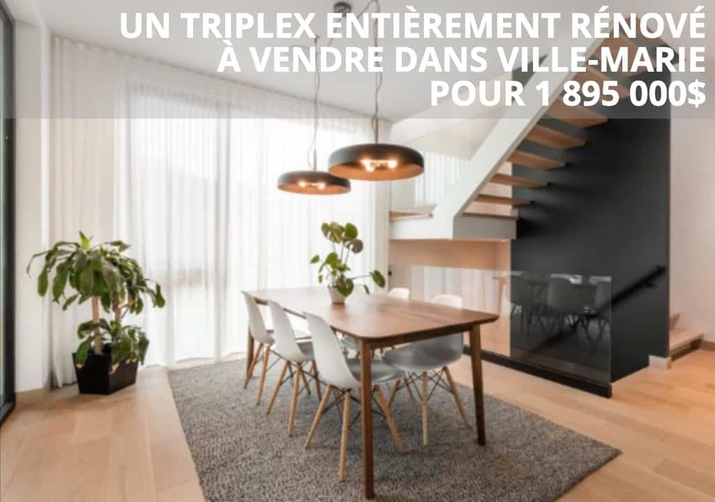 Un triplex entièrement rénové à vendre dans Ville-Marie pour 1 895 000$