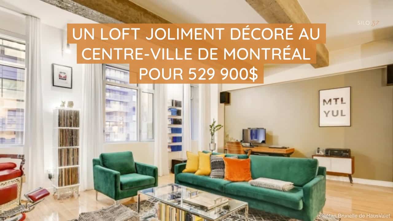 Un loft joliment décoré au centre-ville de Montréal pour 529 900$