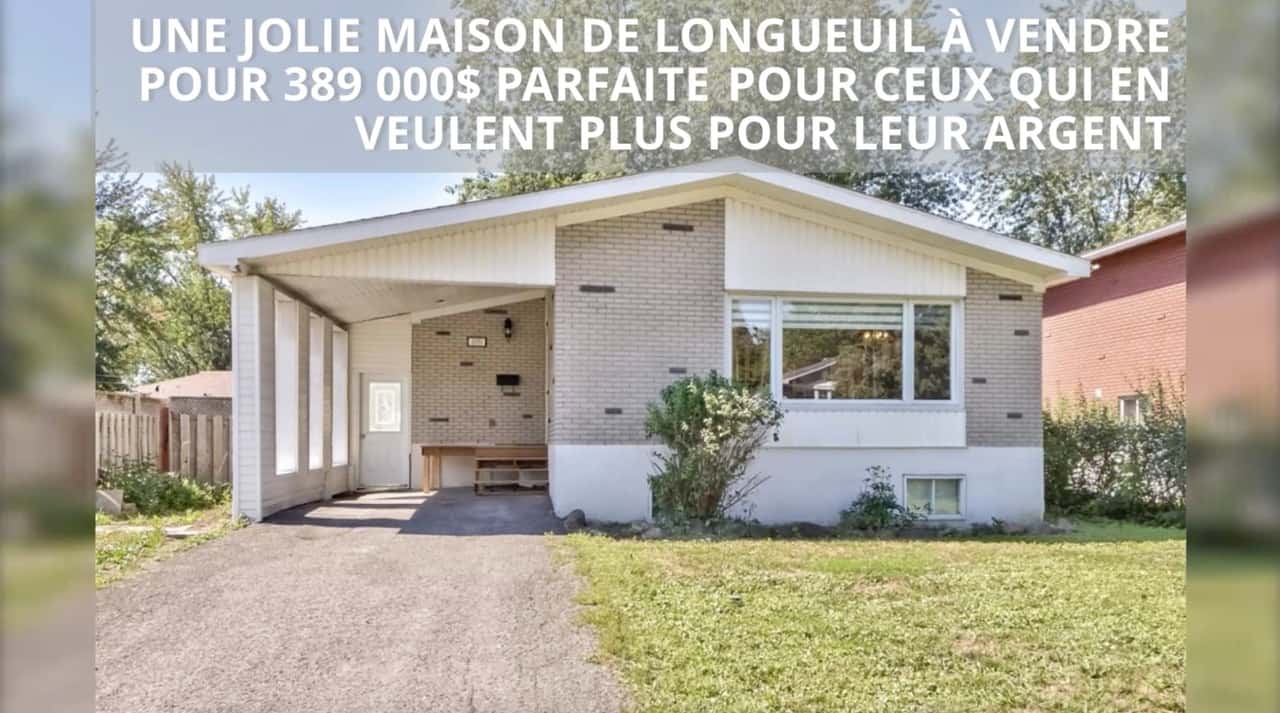 Une jolie maison de Longueuil à vendre pour 389 000$ parfaite pour ceux qui en veulent plus pour leur argent