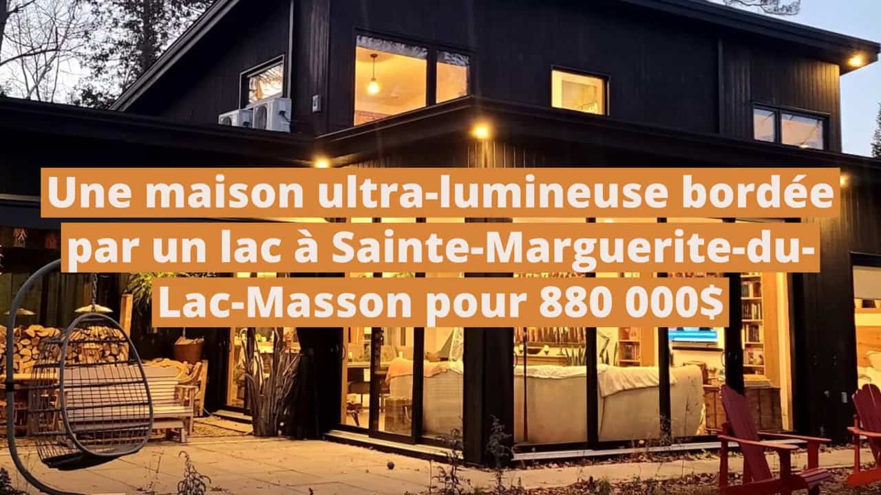Une maison ultra-lumineuse bordée par un lac à Sainte-Marguerite-du-Lac-Masson pour 880 000$