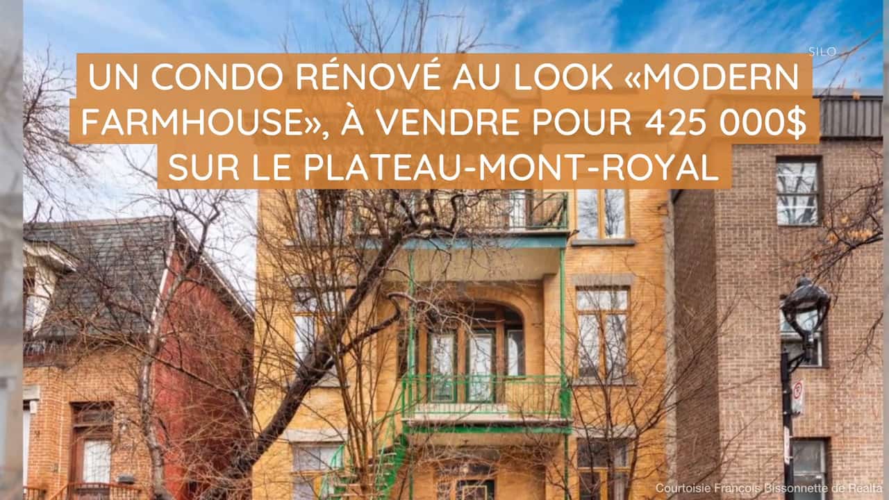 Un condo rénové  au look "modern farmhouse", à vendre pour 425 000$  sur le Plateau Mont-Royal