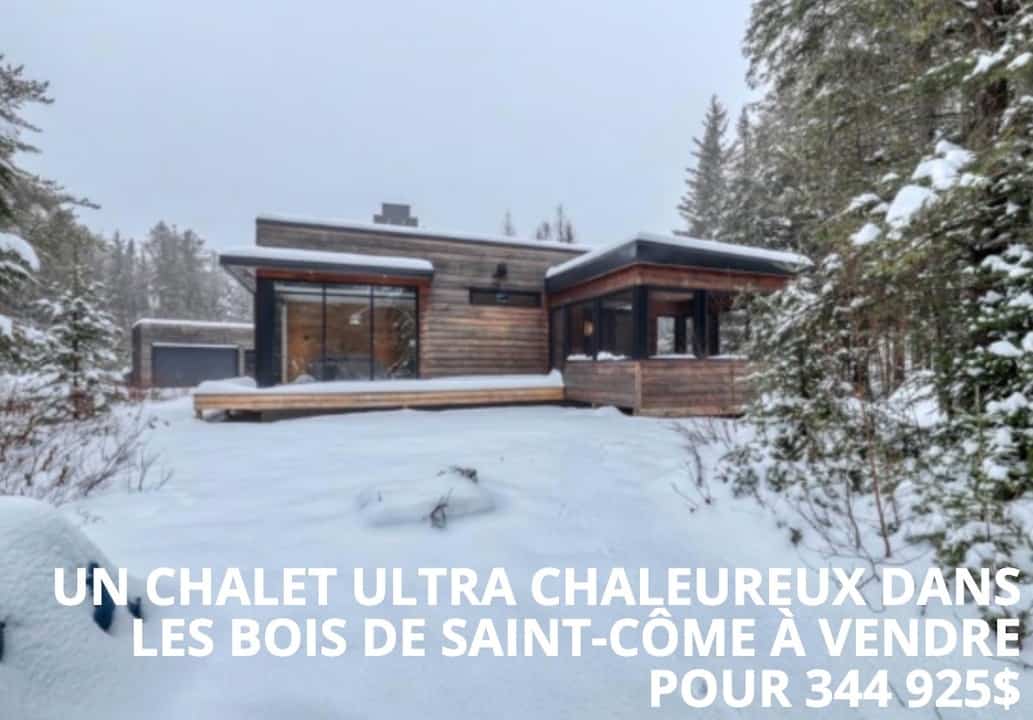 Un chalet chaleureux dans les bois de Saint-Côme à vendre pour 344 925$