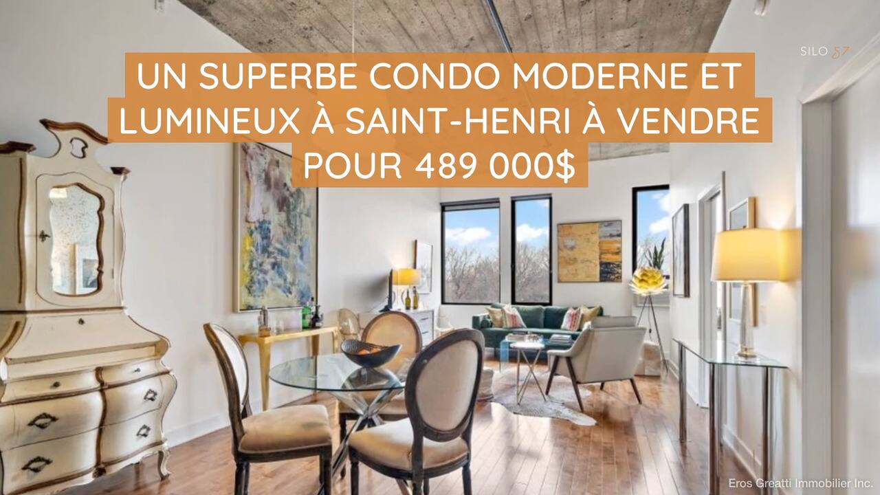 Un superbe condo moderne et lumineux à Saint-Henri à vendre pour 489 000$
