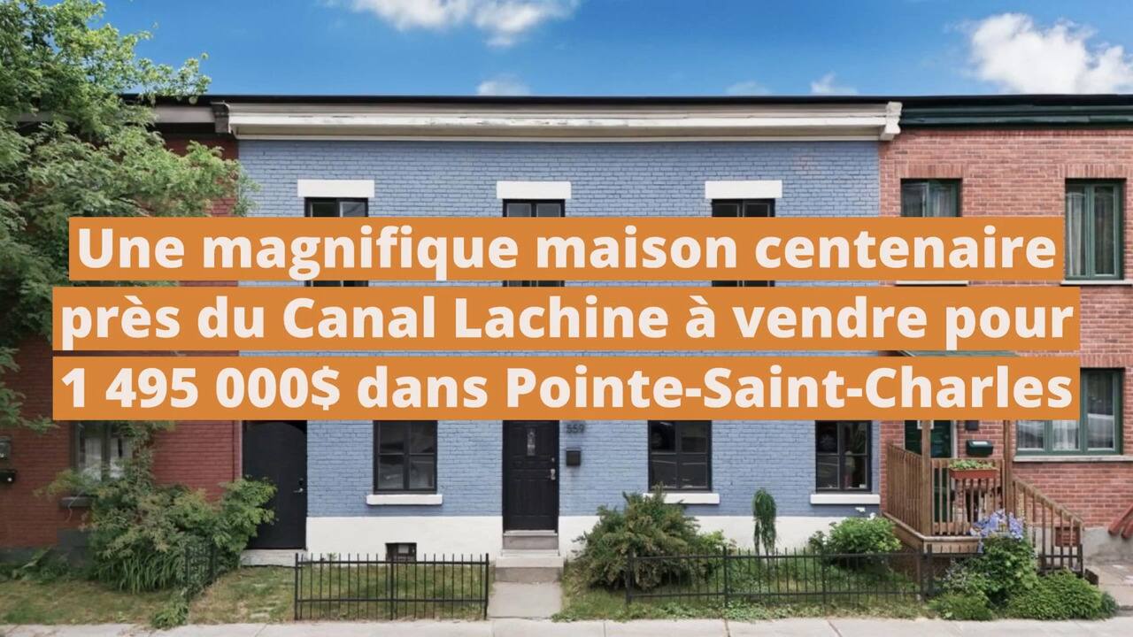 Une magnifique maison bleue centenaire à proximité du Canal Lachine à vendre pour 1 495 000$ dans Pointe-Saint-Charles
