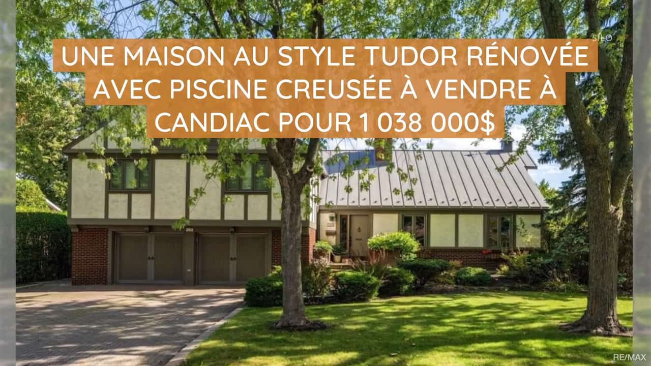Une maison au style Tudor rénovée avec piscine creusée à vendre à Candiac pour 1 038 000$