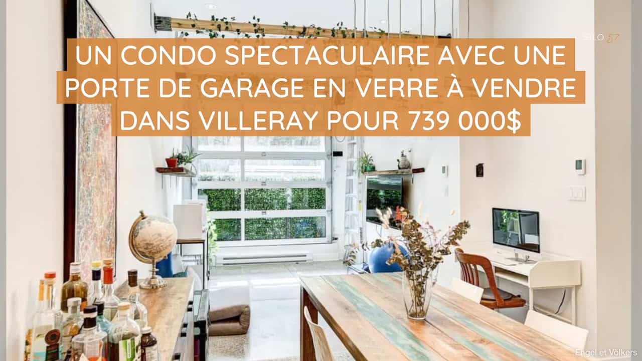 Un condo spectaculaire avec une porte de garage en verre à vendre dans Villeray pour 739 000$