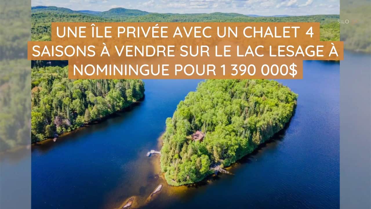 Une île privée avec un chalet 4 saisons à vendre sur le lac Lesage à Nominingue pour 1 390 000$