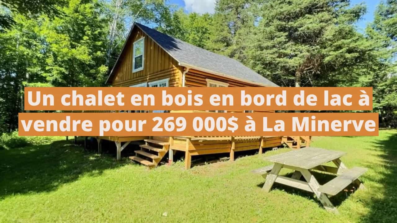 Un chalet 3 saisons en bois rond au bord d'un lac à vendre pour 269 000$ à La Minerve