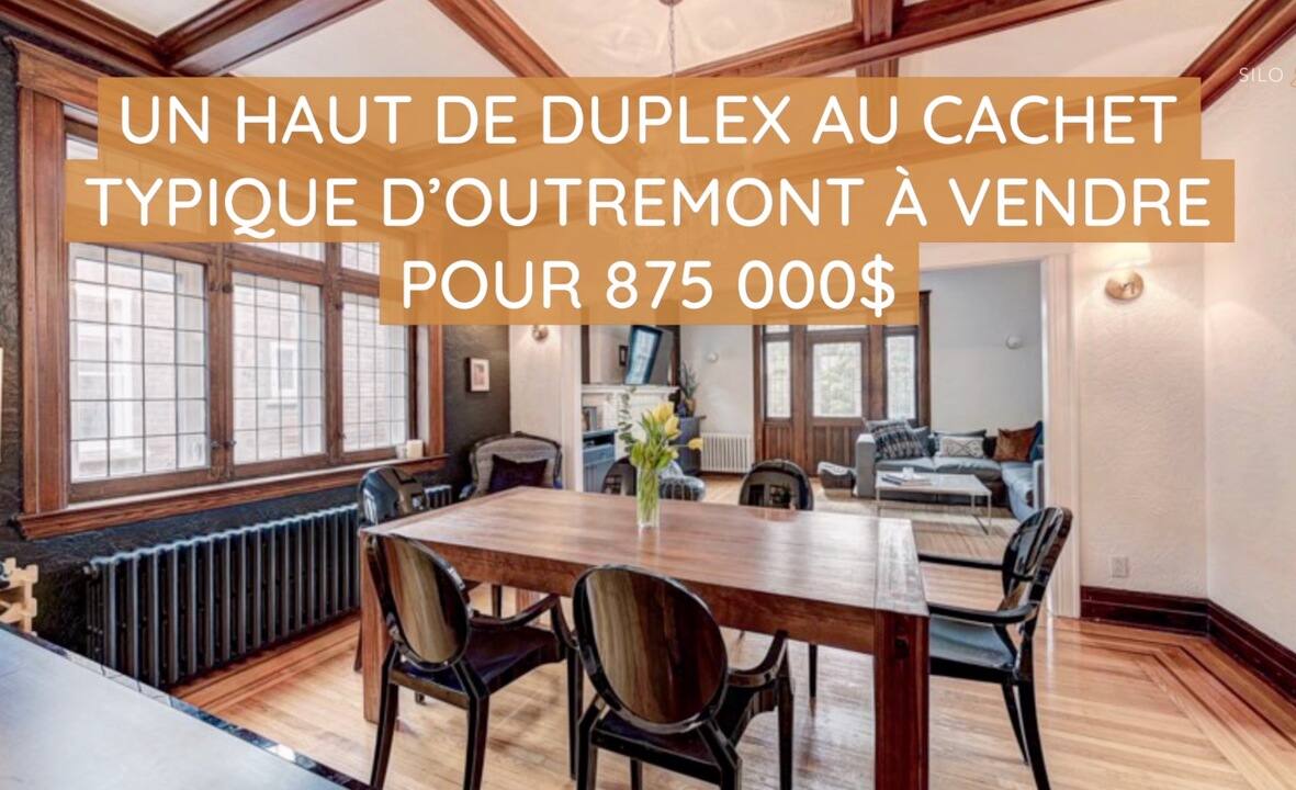 Un haut de duplex au cachet typique d'Outremont à vendre pour 875 000$