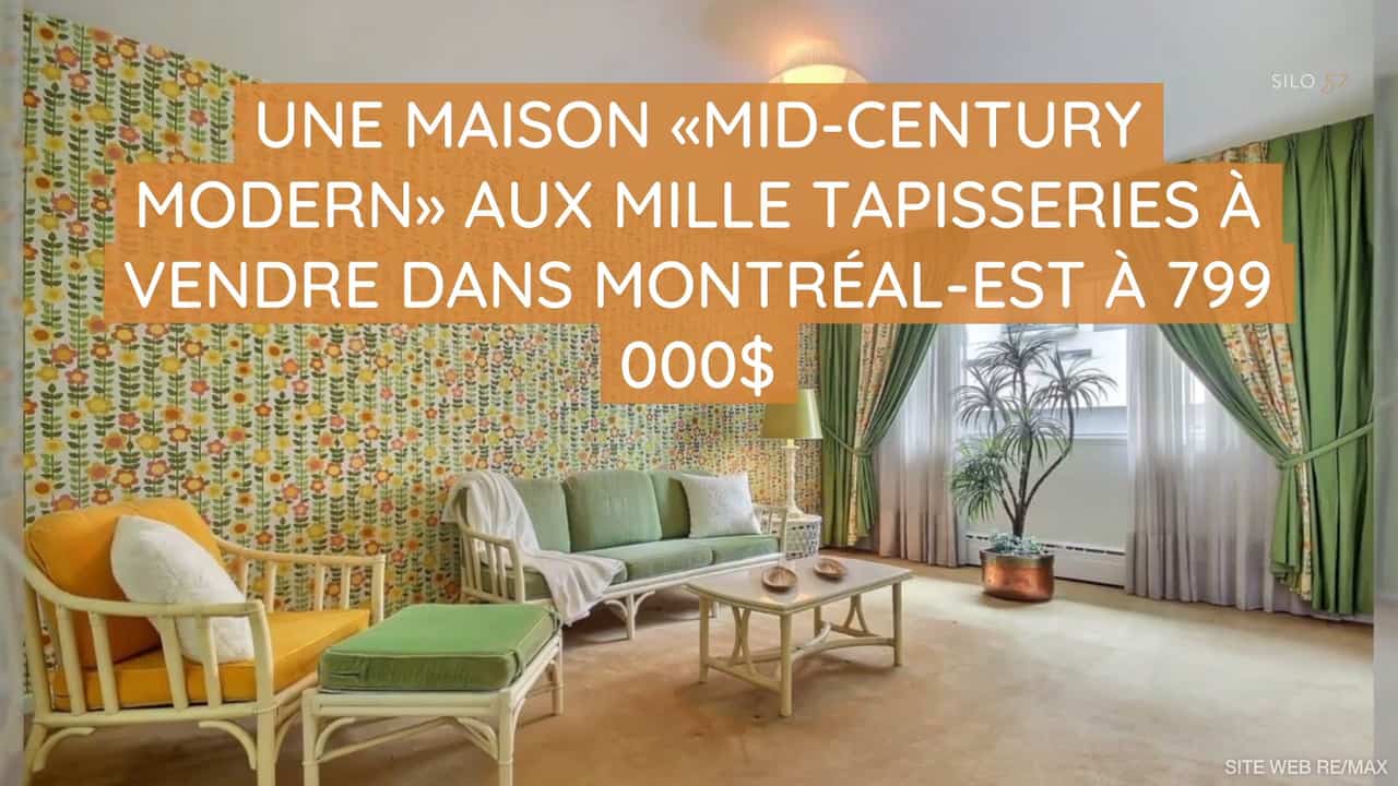 Une maison « mid-century modern » aux mille tapisseries à vendre dans Montréal-Est à 799 000$