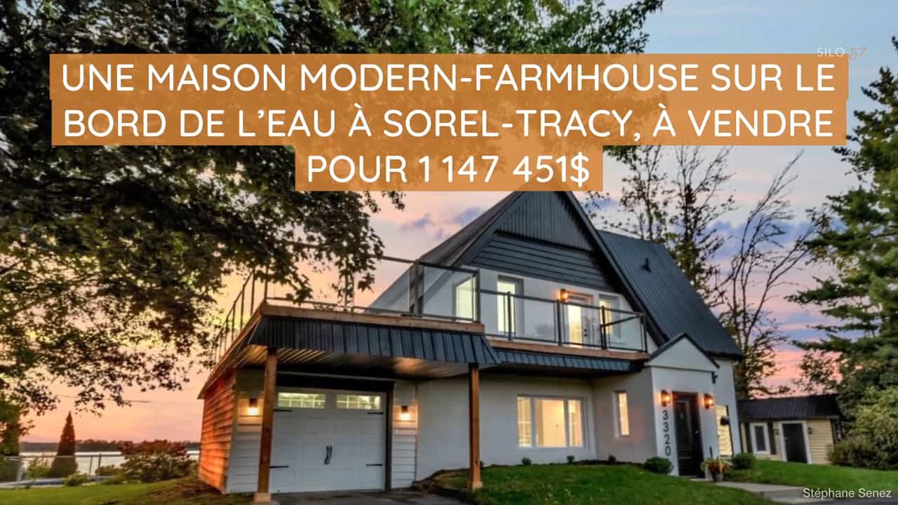 Une maison modern-farmhouse sur le bord de l'eau à Sorel-Tracy, à vendre pour 1 147 451$