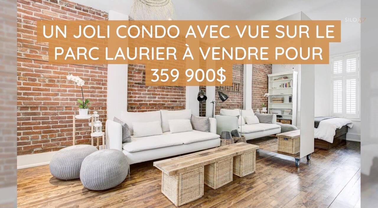 Un joli condo avec vue sur le parc Laurier à vendre pour 359 900$