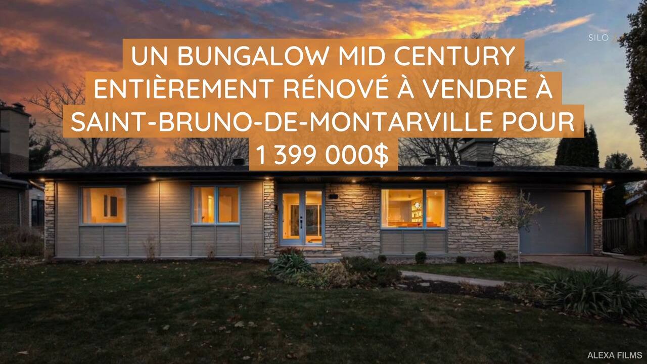Un bungalow mid century entièrement rénové à vendre à Saint-Bruno-de-Montarville pour 1 399 000$