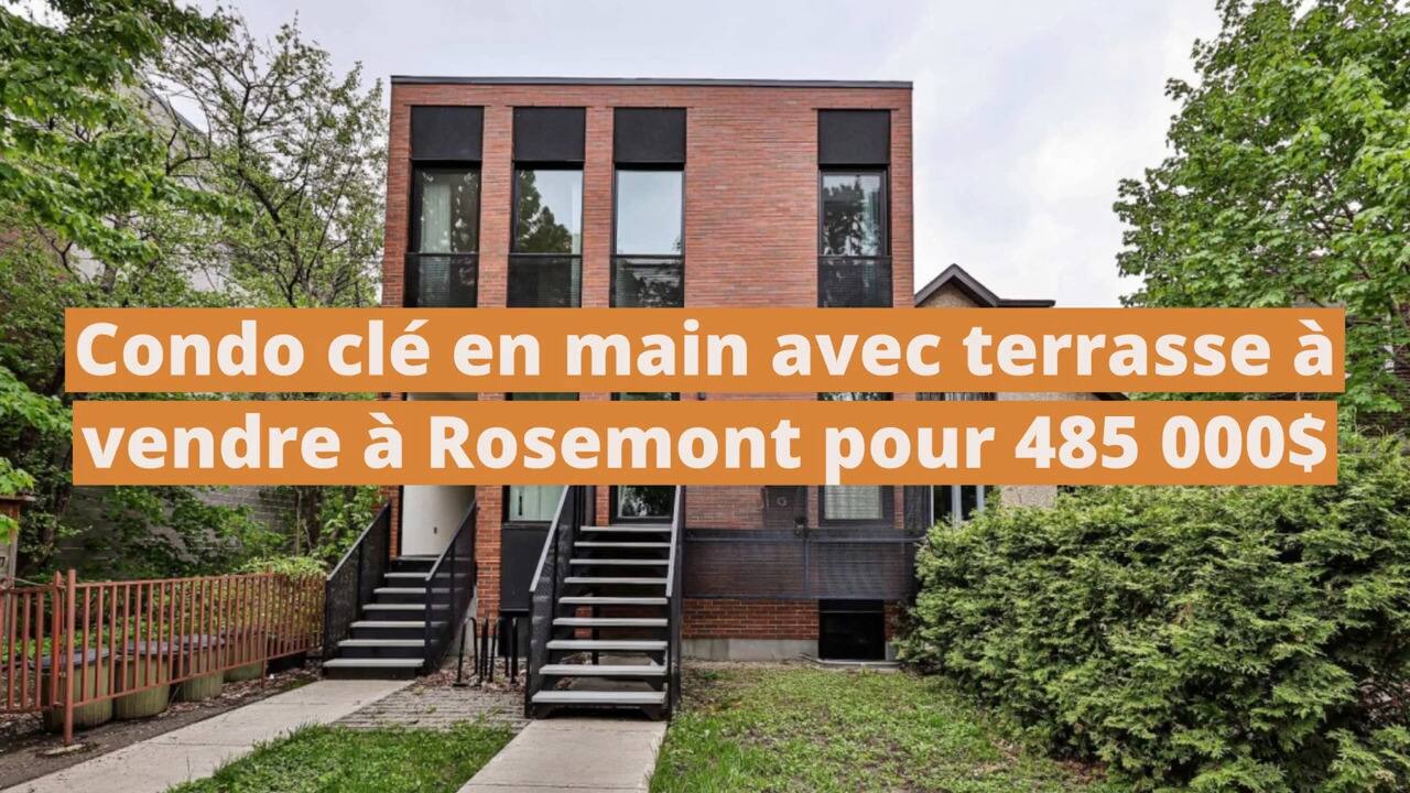 Condo clé en main avec terrasse à vendre à Rosemont pour 485 000$