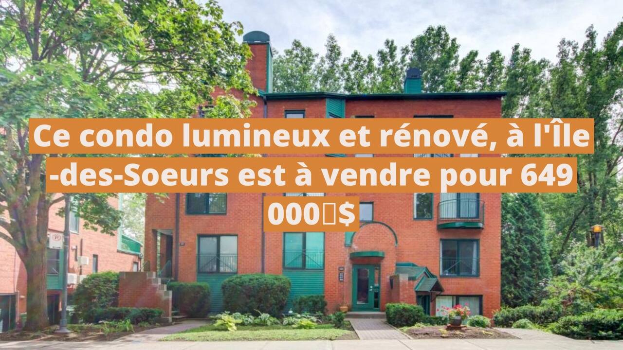 Ce condo lumineux et rénové à l'Île-des-Sœurs est à vendre pour 649 000 $