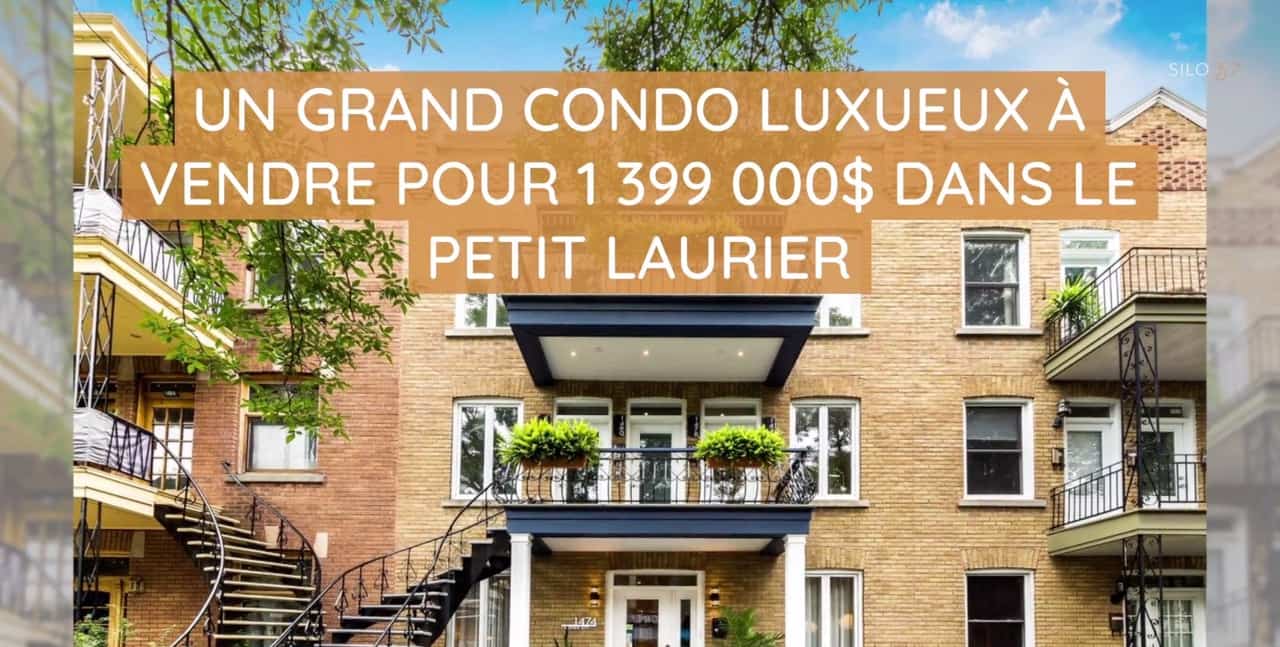 Un grand condo luxueux à vendre pour 1 399 000$ dans le petit Laurier