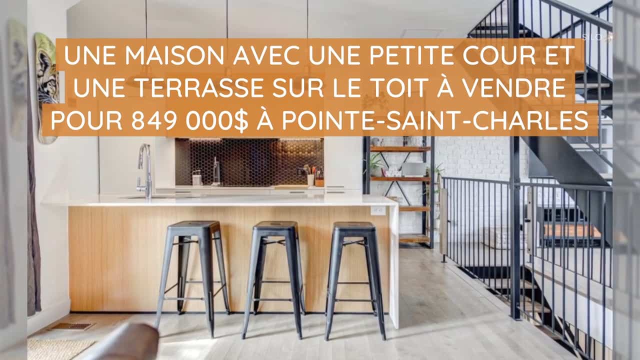 Une maison avec une petite cour et une terrasse sur le toit à vendre pour 849 000$ à Pointe-Saint-Charles