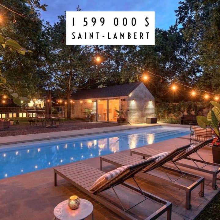 Une maison avec une "pool house" à vendre à Saint-Lambert pour 1 599 000$