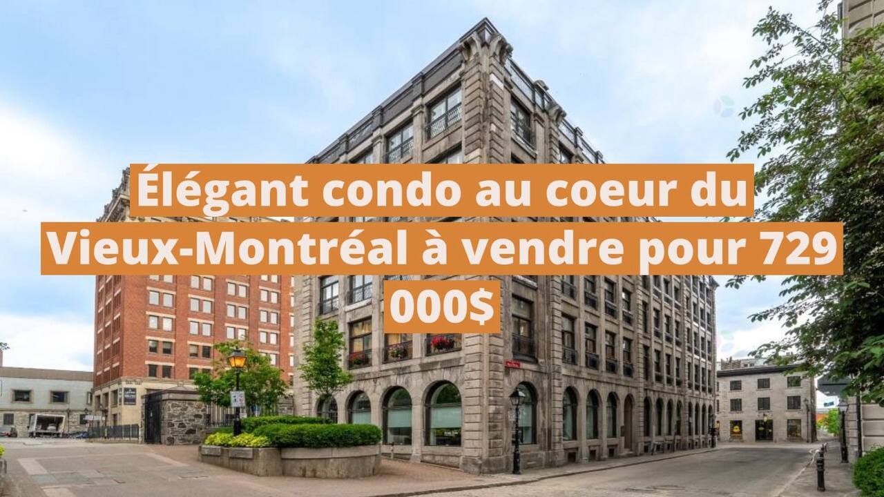 Élégant condo au cœur du Vieux-Montréal à vendre pour 729 000$