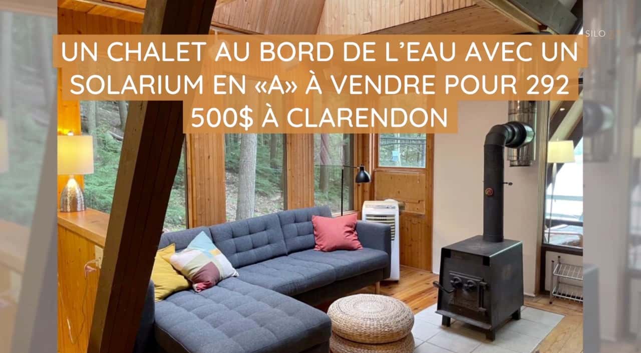 Un chalet au bord de l'eau avec un solarium en «A»  vendre pour 292 500$ à Clarendon