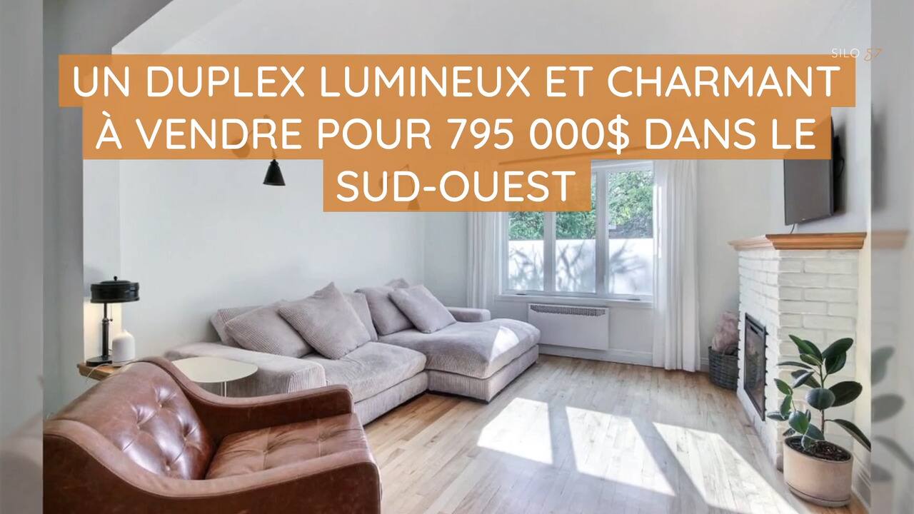 Un duplex lumineux et charmant à vendre pour 795 000$ dans le Sud-Ouest
